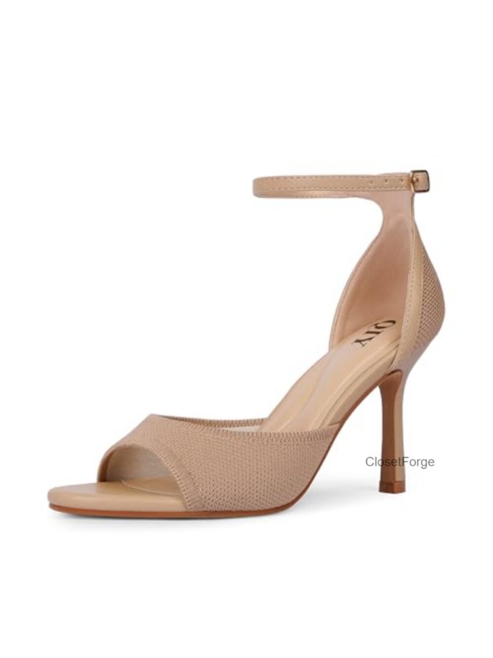 Womens Open Peep Toe Ankle Strap Stiletto Heeled Sandals Knit Dress Shoes